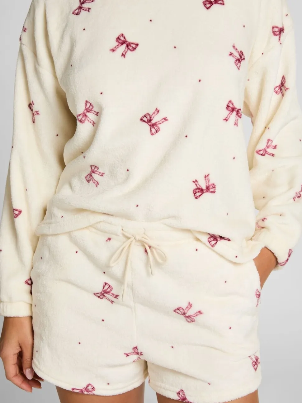 Hunkemoller pyjama blanc en polaire en flanelle