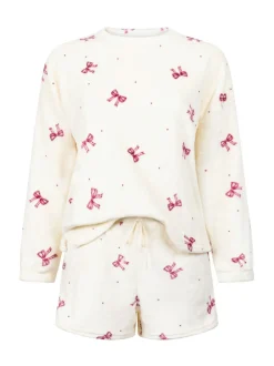 Hunkemoller pyjama blanc en polaire en flanelle
