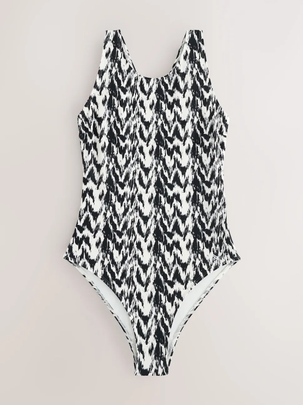 Ikat noir/crème - Maillot de bain Essential galbant le col haut