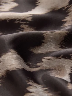 Impression animale brune - Jupe Midi Satin