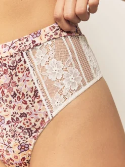 Impression florale - Lot de 3 culottes en modal et dentelle