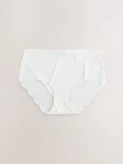 Impression florale noire - No VPL Lace Back Briefs 5 Pack