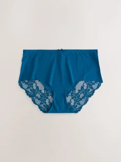 Impression florale noire - No VPL Lace Back Briefs 5 Pack