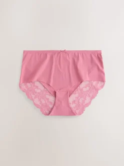 Impression florale noire - No VPL Lace Back Briefs 5 Pack