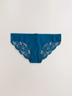 Impression florale noire - No VPL Lace Back Briefs 5 Pack