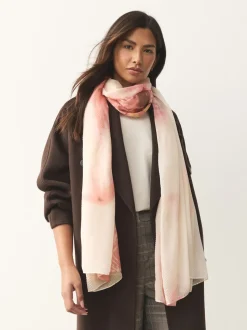 Impression florale rose - Foulard plissé léger
