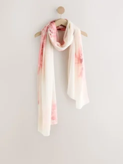 Impression florale rose - Foulard plissé léger