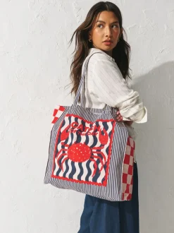 Imprimé - Sac shopping 100% coton imprimé sardine