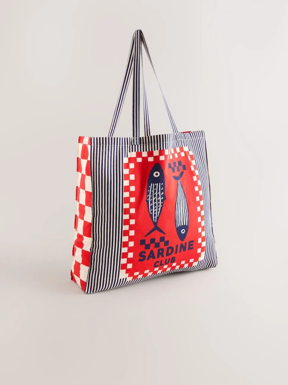 Imprimé - Sac shopping 100% coton imprimé sardine