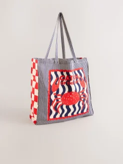 Imprimé - Sac shopping 100% coton imprimé sardine
