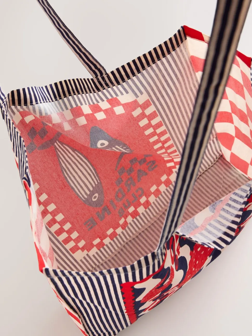Imprimé - Sac shopping 100% coton imprimé sardine