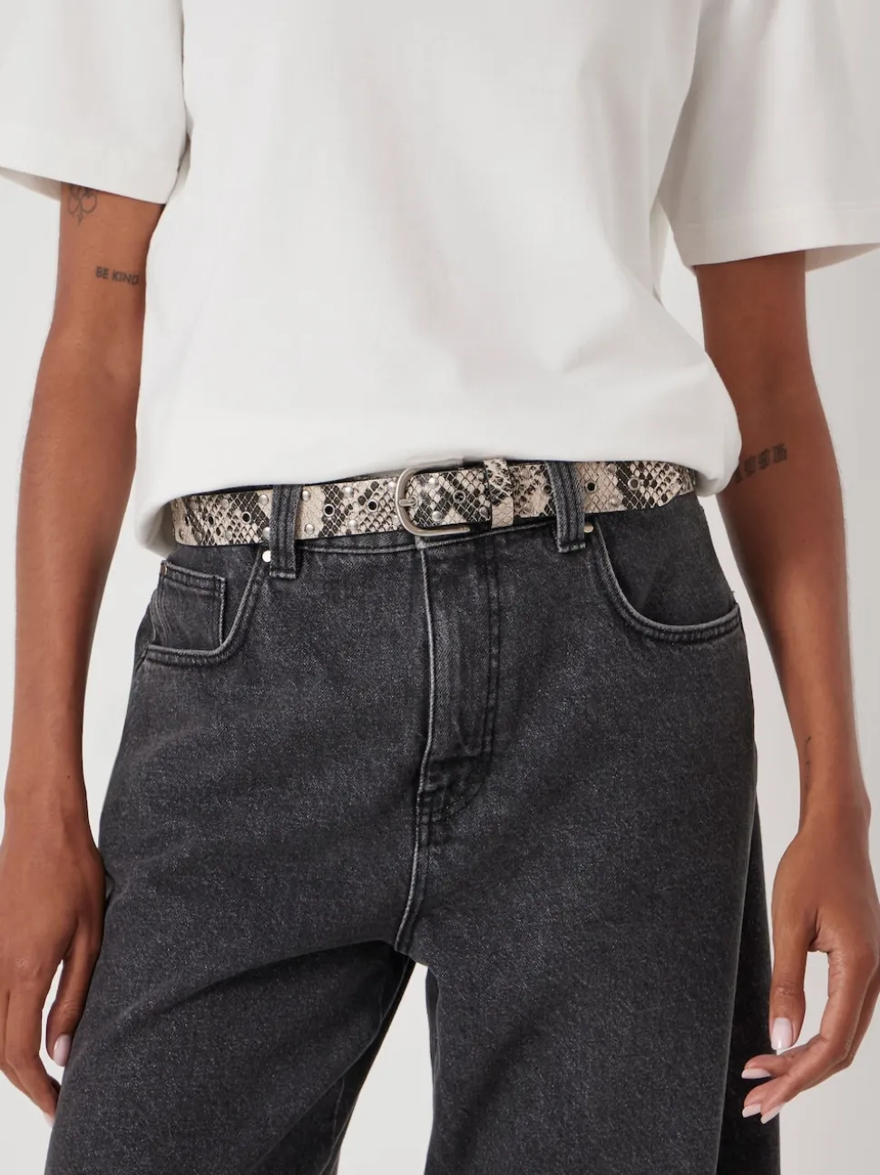 Imprimé animal - Ceinture Hush en cuir cloutée à œillets