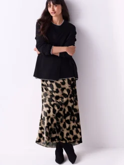 Imprimé animal - Maternité Satin Maxi Jupes