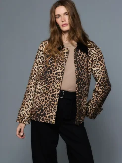 Imprimé animal - Veste cirée avec col en velours côtelé