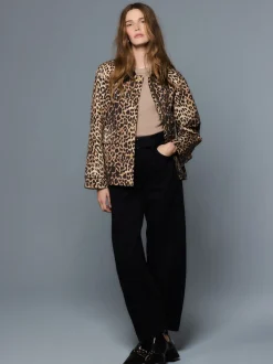 Imprimé animal - Veste cirée avec col en velours côtelé
