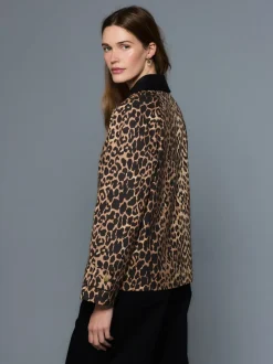 Imprimé animal - Veste cirée avec col en velours côtelé