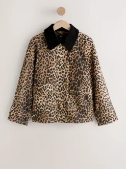 Imprimé animal - Veste cirée avec col en velours côtelé