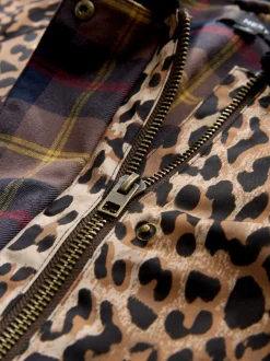 Imprimé animal - Veste cirée avec col en velours côtelé