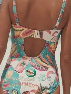 Imprimé Conversational - Maillot de bain DD+ à armatures avec contrôle du ventre