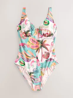 Imprimé Conversational - Maillot de bain DD+ à armatures avec contrôle du ventre