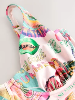Imprimé Conversational - Maillot de bain DD+ à armatures avec contrôle du ventre