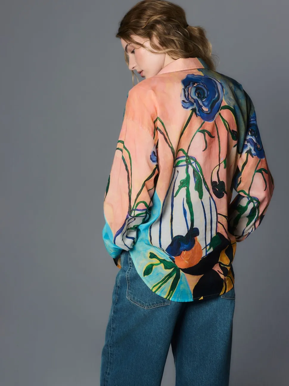 Imprimé Elizabeth Power Artist - Chemise décontractée Manche longue en coton léger