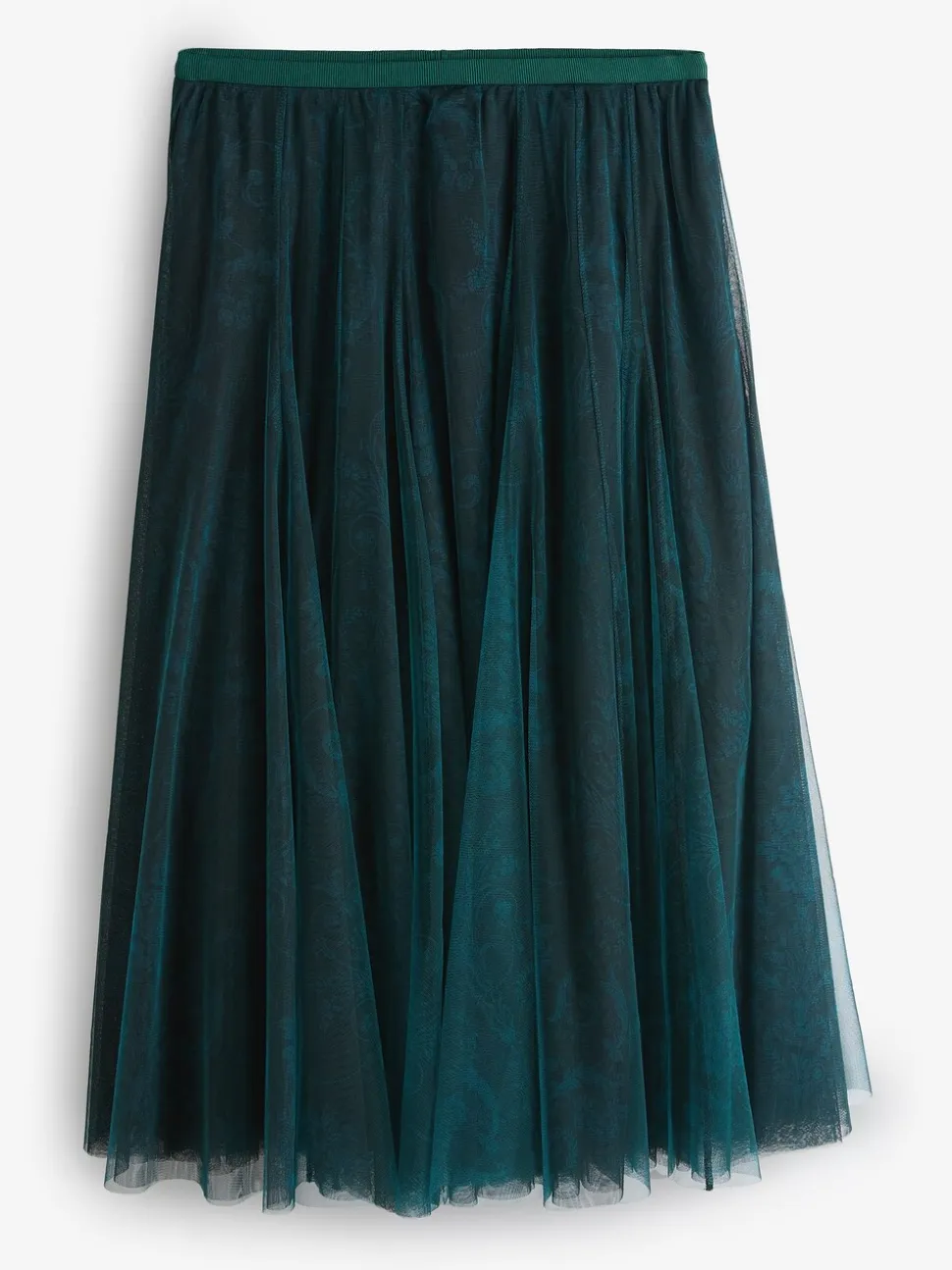 Imprimé en maille Josette vert émeraude - Jupe mi-longue Laura Ashley Goodday en maille