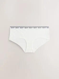 Imprimé floral noir / blanc - Lot de 4 culottes à logo en coton