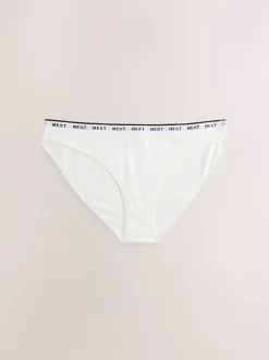 Imprimé floral noir / blanc - Lot de 4 culottes à logo en coton