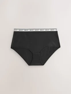 Imprimé floral noir / blanc - Lot de 4 culottes à logo en coton