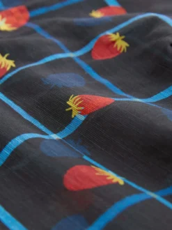 Imprimé fruit à carreaux - Chemise à col en V en Blend Lyocell