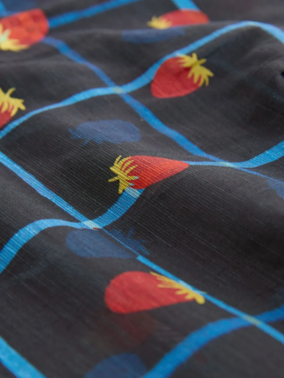 Imprimé fruit à carreaux - Chemise à col en V en Blend Lyocell