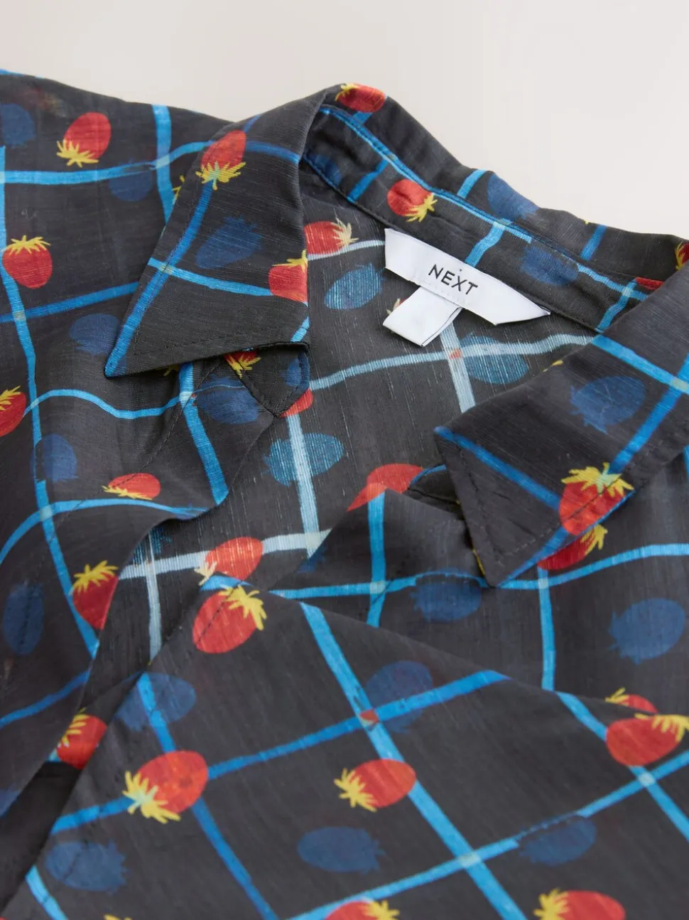 Imprimé fruit à carreaux - Chemise à col en V en Blend Lyocell