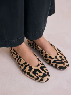 Imprimé Léopard - Ballerines bout rond en cuir