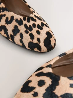 Imprimé Léopard - Ballerines bout rond en cuir