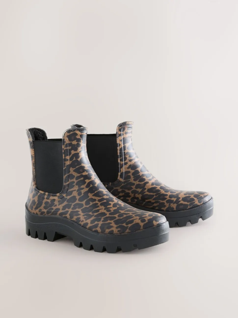Imprimé Léopard - Bottines Chelsea doublées de fausse fourrure