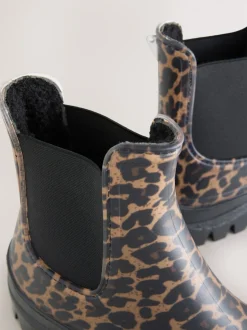 Imprimé Léopard - Bottines Chelsea doublées de fausse fourrure