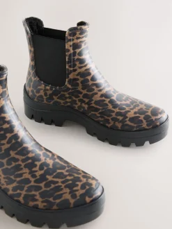 Imprimé Léopard - Bottines Chelsea doublées de fausse fourrure