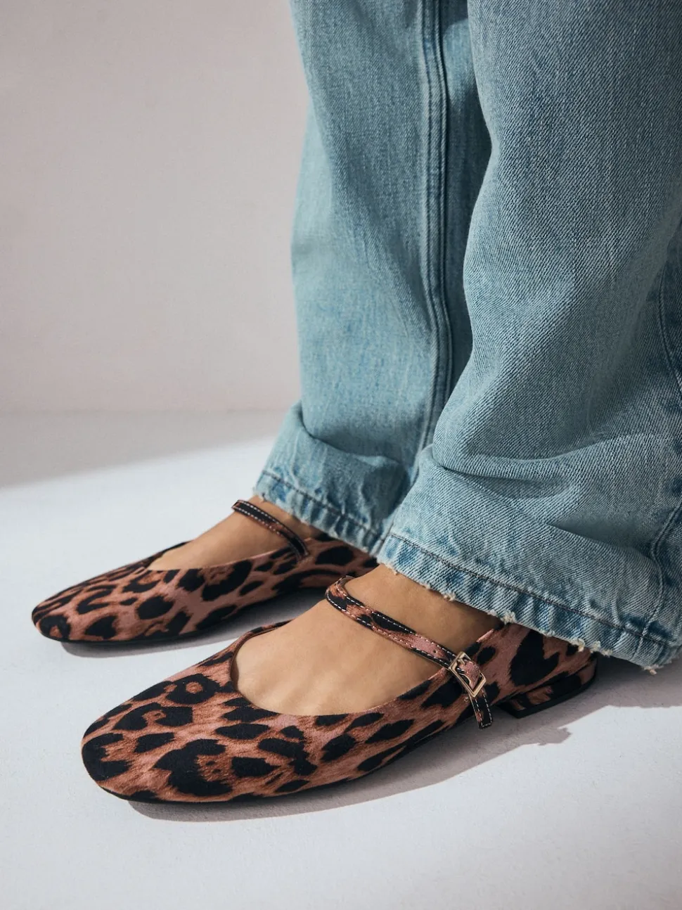 Imprimé Léopard - Chaussures Mary Jane à bout rond