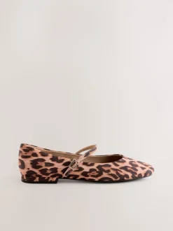 Imprimé Léopard - Chaussures Mary Jane à bout rond