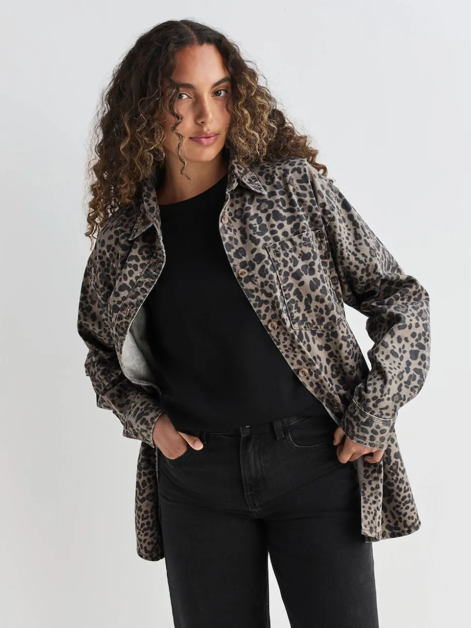 Imprimé Léopard - Chemises oversize en Denim