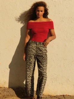 Imprimé Léopard - Jeans de jambe droite