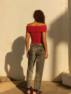 Imprimé Léopard - Jeans de jambe droite