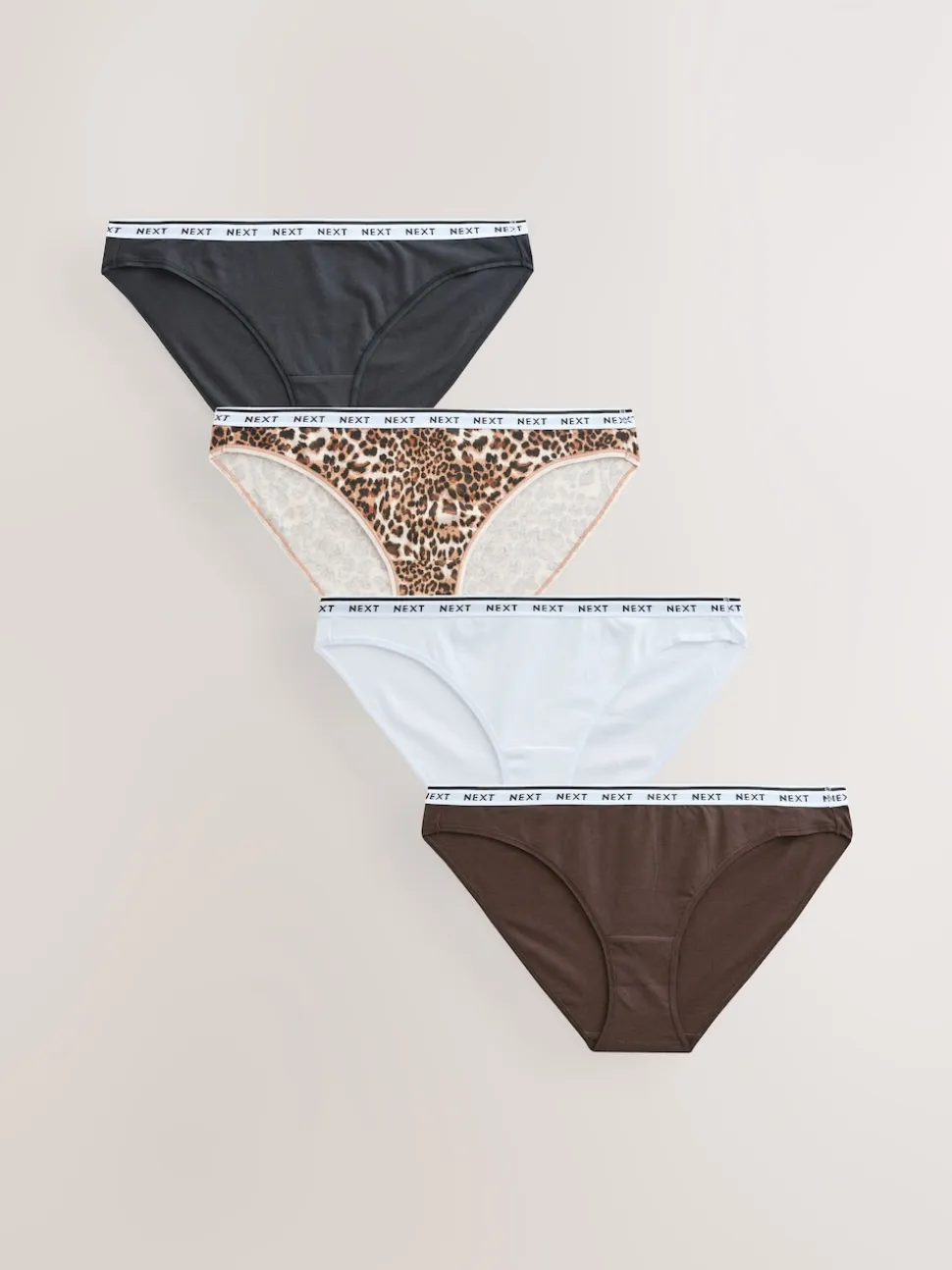 Imprimé Léopard - Lot de 4 culottes à logo en coton