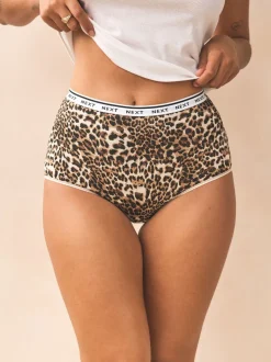 Imprimé Léopard - Lot de 4 culottes à logo en coton