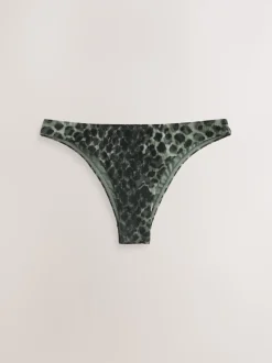 Imprimé léopard vert/noir - Bas de bikini brésilien haut