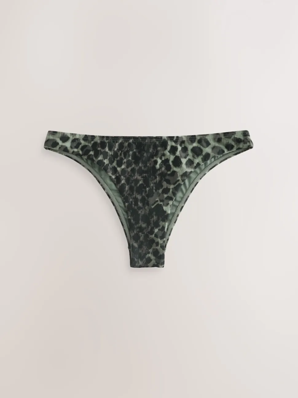 Imprimé léopard vert/noir - Bas de bikini brésilien haut