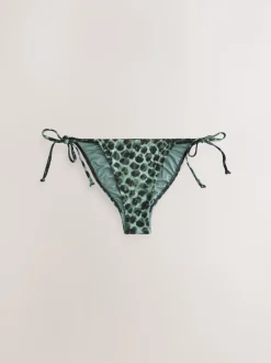 Imprimé léopard vert/noir - Bas de bikini