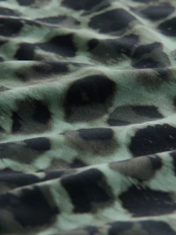 Imprimé léopard vert/noir - Maillot de bain d’époque Col Montant