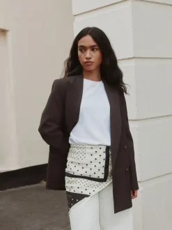 Imprimé monochrome à pois - Écharpe carrée Satin